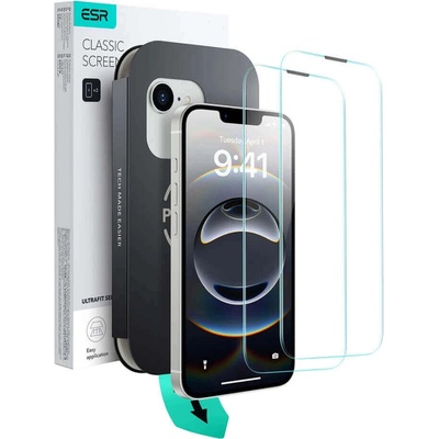 ESR 2 броя калени стъклени защитни покрития за дисплея на iPhone 17е, iPhone 16е - ESR UltraFit Tray Tempered Glass 2 Pack (прозрачен) (KF2346233)