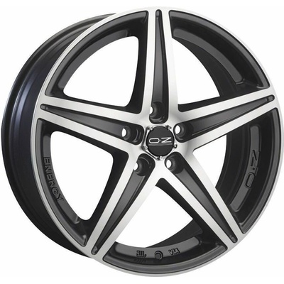 Oz Energy 8x17 5x100 ET35 matt black diamond cut