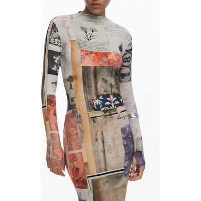 Desigual Дамска дълга рокля desigual, Размер xs, Цвят Бежов (25wwvk30_be9019)