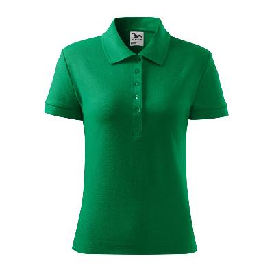 Malfini cotton 213 / Дамска поло тениска - средно зелена s (2131613)
