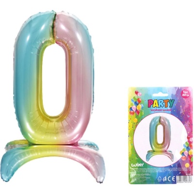 UNIPAP Balónek nafukovací číslo 0 duha W026546 386450