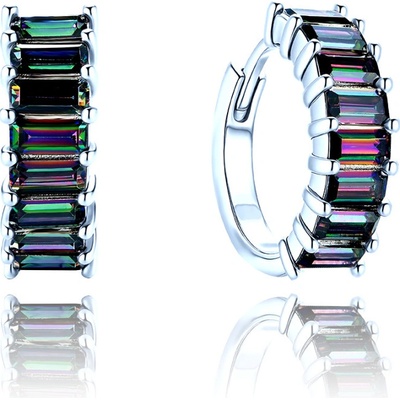 Minet luxusní stříbrné náušnice se zirkony s povrchovou úpravou JMAS0293ME00