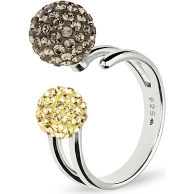 Spark prsten se Swarovski Elements kulička Black Diamond + Jonquil 8114