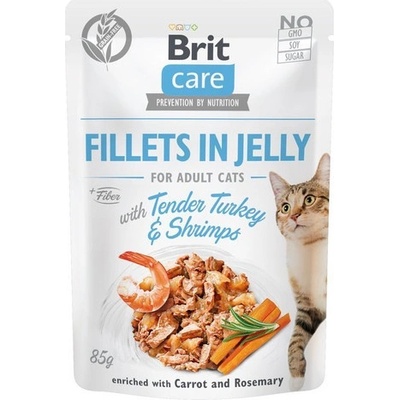 Brit Care Cat Fillets in Jelly with Tender Turkey & Shrimps 24 x 85 g