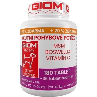 Giom pes Akutní pohybové potíže 180 tbl