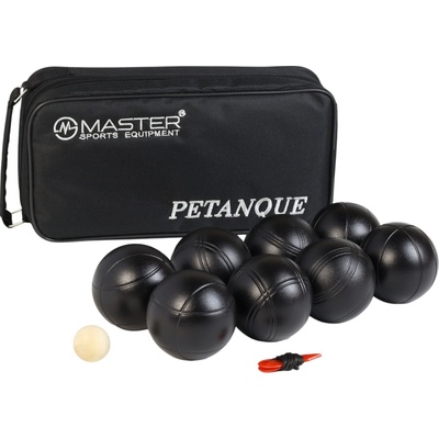 Master Pétanque sada 8 čiernych gulí obal nylon
