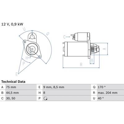 BOSCH 0 986 023 520 Startér (0986023520)