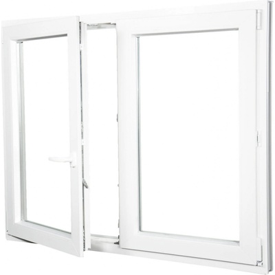 Aluplast Plastové okno dvoukřídlé bílé 1300 x 1100 mm Levé, Dvojsklo Ug= 1,1