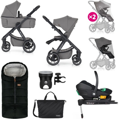 PETITE&MARS kombinovaný ICON 2v1 Dove Grey XXL RWS + Core Pro i-Size Black Grey + Báza 2025