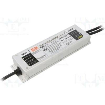 MEAN WELL ELG-200-C1750AB Napájecí zdroj: spínaný; LED; 199,5W; 57÷114VDC; 875÷1750mA; IP65