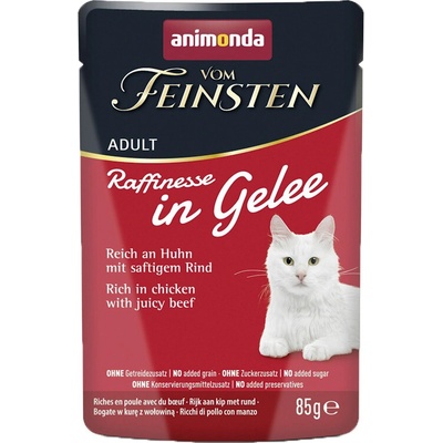 Animonda Vom Feinsten Raffinesse In Gelee Kúsky kuraťa a hovädziny v želé 85 g
