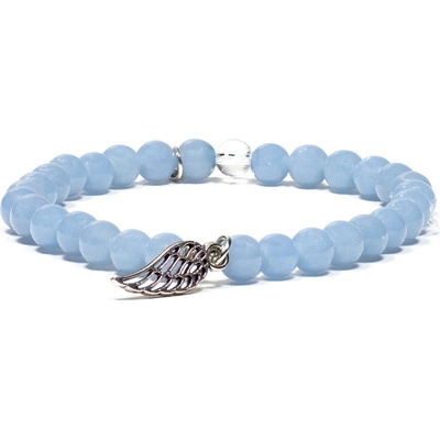 Milujeme Kameny angelit s přívěskem andělského křídla kulička NK19