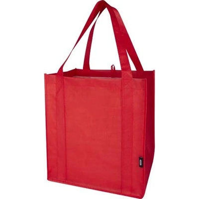 GRS recyklovaná netkaná nákupná taška s pevným dnom, 6 l Liberty - Červená