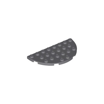Lego 22888 Dark Bluish Gray Plate, Round Half 4 x 8