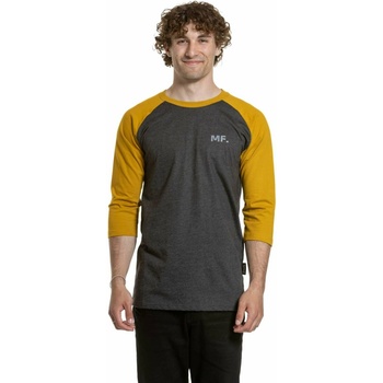 Meatfly мъжка тениска с дълъг ръкав Kennedy Raglan Charcoal Heather / Mustard | Сива Meatfly | Siv | МЪЖЕ | S