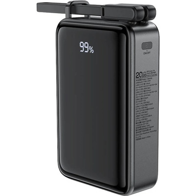 ACEFAST Преносима външна батерия с 2xUSB-C и 1xUSB-A изходи и технология за бързо зареждане - Acefast M4 Fast Charge Power Bank PD 67W 20000 mAh (черен) (M4-20000)