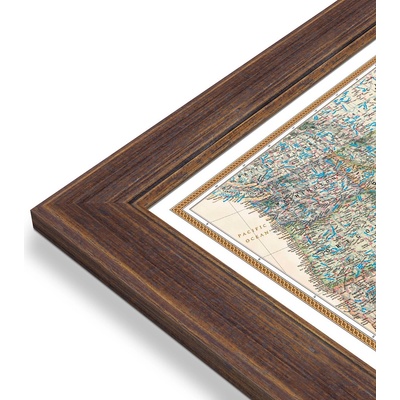 National Geographic USA - nástěnná mapa Executive 112 x 76 cm Varianta: mapa v dřevěném rámu, Provedení: Pegi přírodní