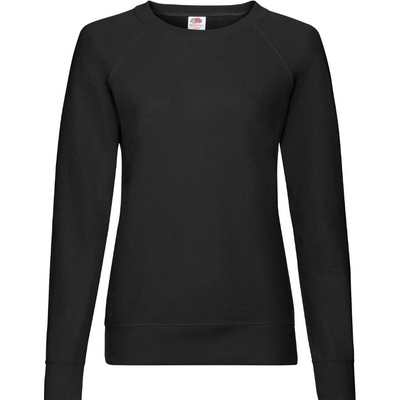 Fruit of the Loom Lightweight Raglan Sweat Lady čierna