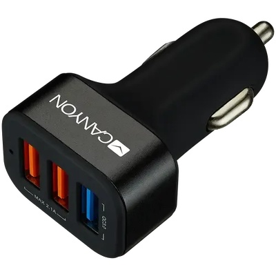 CANYON C-07, Universal 3xUSB car adapter(1 USB with Quick Charger QC3.0), Input 12-24V, Output USB/5V-2.1A+QC3.0/5V-2.4A&9V-2A&12V-1.5A, wit (CNE-CCA07B)