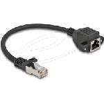 Delock Мрежов кабел удължителен S/FTP RJ45 мъжко към RJ45 женско, Cat. 6A, 25 cm, черен (DELOCK-86998) - cybertrade