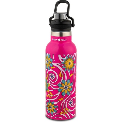 Nava termoláhev We care s brčkem 500 ml Magenta