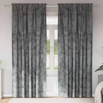 Pure Line Home Кадифени завеси в цвят тъмносив с комбиниран перделък, 2 бр. , 140 x 225 см