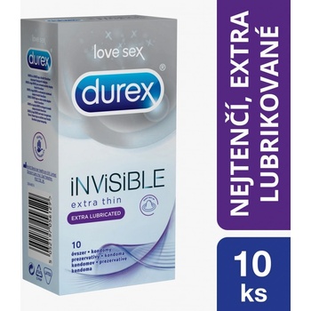 Durex Invisible Extra Thin Extra Lubricated 10 ks