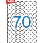 APLI Етикети, кръгли, 19 мм, бели, a5, apli, 1050 етикета в опаковка 01853 (01853)