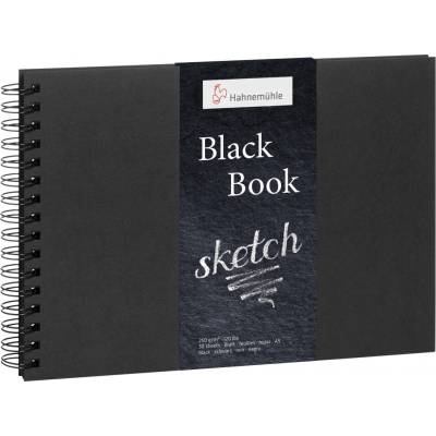 Hahnemuhle Skicár A4 Black Book Sketch krúžková knižná väzba 250g/m2 30 listov
