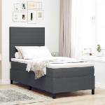 vidaXL Легло с пружинирана основа Тъмен сив и бял 80 x 200 cm (3337532)