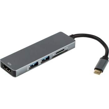 Diva 5 в 1 USB Type-C хъб Diva, 2xUSB 3.0, HDMI, SD/TF Card reader (8587)