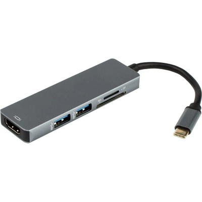 Diva 5 в 1 USB Type-C хъб Diva, 2xUSB 3.0, HDMI, SD/TF Card reader (8587)