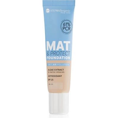Bell HYPOallergenic Mat & Protect дълготраен матиращ фон дьо тен SPF 25 цвят 02 Ivory 30 гр
