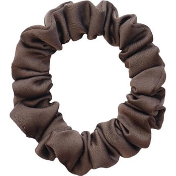MURU Úzka Saténová Scrunchie gumička - Dark Chocolate Matná