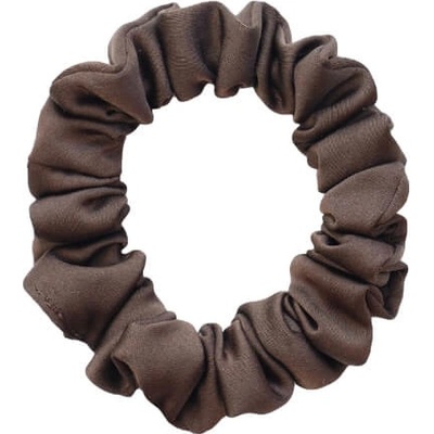 MURU Úzka Saténová Scrunchie gumička - Dark Chocolate Matná