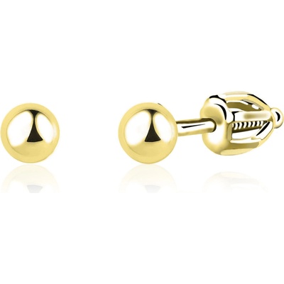 Duppi dievčenské náušnice guličky DU 32477 zo žltého zlata zapínanie balónik