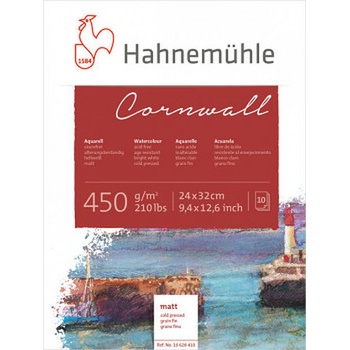 Hahnemühle Cornwall 450 gr m2 lisovaný za studena 10 listov 24x32 cm