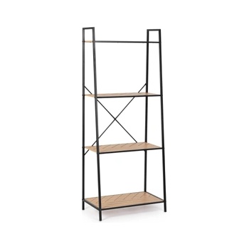 Bizzotto Етажерка Haldor черно-натурална 4 рафта 60, 5x150H cm (0730997)