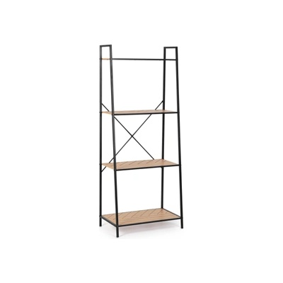 Bizzotto Етажерка Haldor черно-натурална 4 рафта 60, 5x150H cm (0730997)