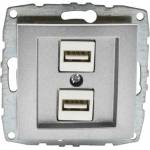 VITO Usb ЗАРЯДНО ДВОЙНО МЕХ. mono despina СРЕБРО (mn-500-002105-178)