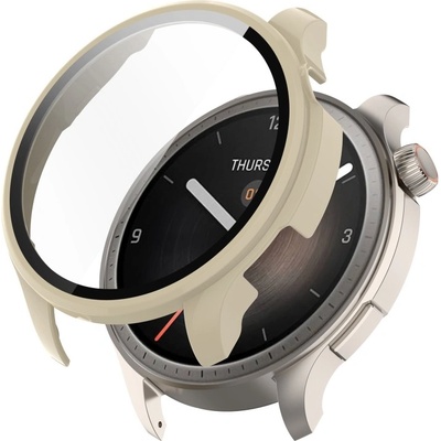 PROTEMIO 83355 PC FULL COVER Plastový kryt so sklom pre Amazfit Balance béžový
