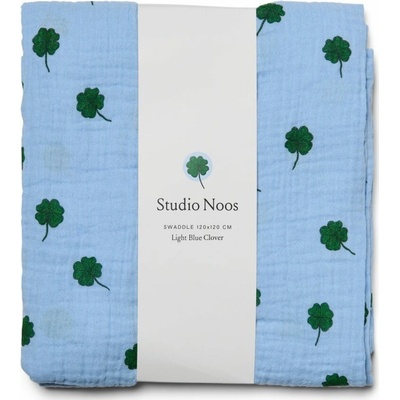 STUDIO NOOS SWADDLE ZAVINOVAČKA Print Large Light Blue Clover