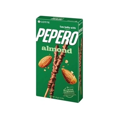 Lotte Pepero Almond tyčinky s čokoládovou polevou a mandľami 32 g