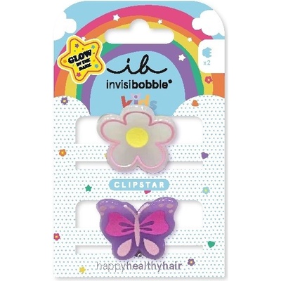 Invisibobble CLIPSTAR GLOW KIDS Happy Flower - Sponka do vlasů 2 ks