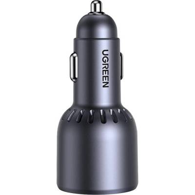 Зарядно за кола с 2xUSB-C и USB-A изходи с технология за бързо зареждане - Ugreen EC703 Triple Fast Car Charger 75W (тъмносив) (EC703 (35024))