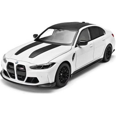 BMW M3 CS LCI kovový model hračka na baterie světla zvuk Bílá 1:24