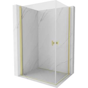 Mexen Mist-B Duo душ кабина с двукрили врати 90 x 85 см, прозрачна, матово златиста - 8A2-090-085-55-00 (8A2-090-085-55-00)