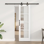 vidaXL Преплъзваща се врата ORKDAL 61 x 198, 5 см Бяло и черно (3332154)