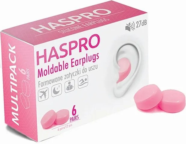 Haspro 6p силиконови тапи за уши, розови (epum2002)