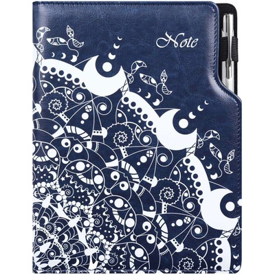Notes DESIGN B5 čtverečkovaný modrý ornament